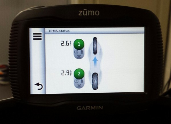 GARMIN ZUMO 390 LM BANDENSPANNING CONTROLE