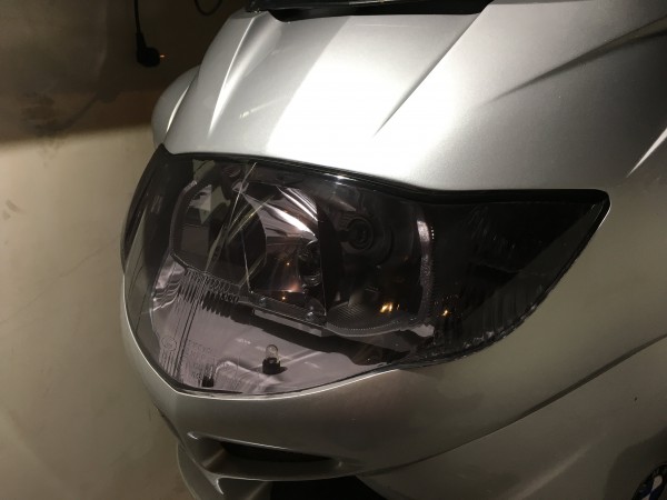 Koplamp met folie