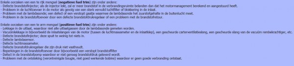 Mogelijke oorzaken te rijk of te arm lopen van een motor
